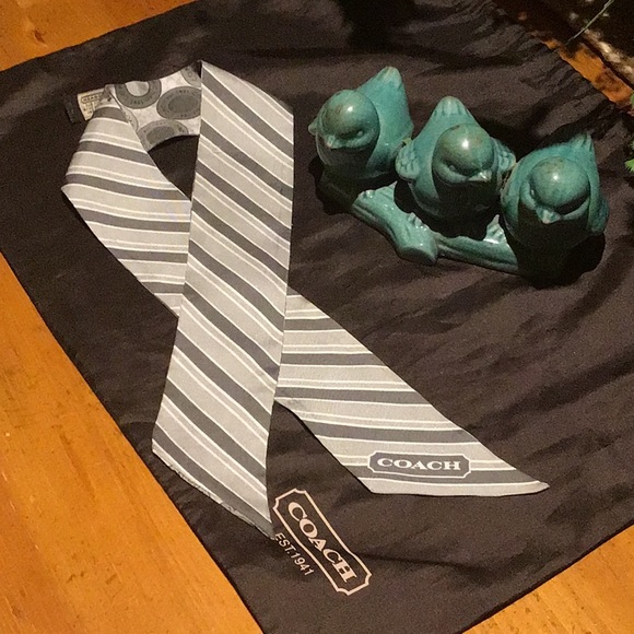 Coach Snaphead Medallion Ponytail Silk Scarf - Picture 2 of 5